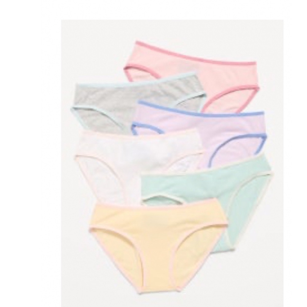 Old Navy Girls Bikini Underwear 6 Pack Pastel Multi Color Size Large 10 12 NEW